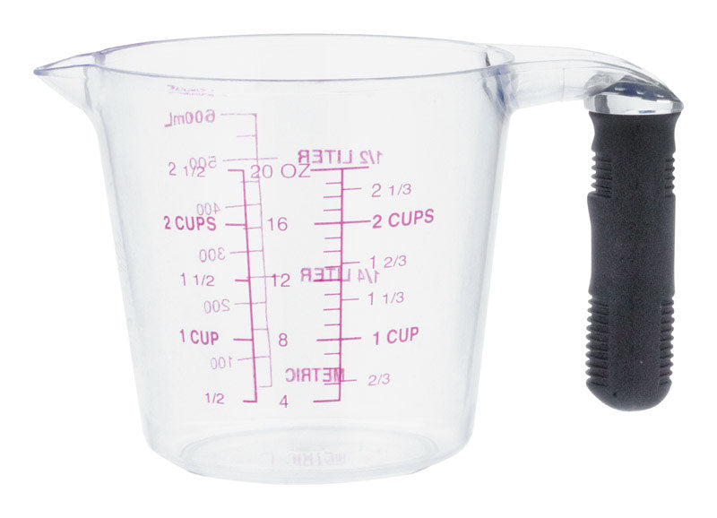 AHC 9397274 Clear Plastic 2 cups Measuring Cup with Rubber Grip Standa