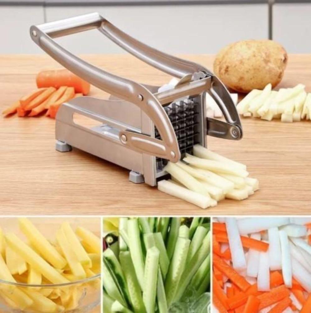 Stainless Steel French Fries and Potato Cutter with 2 Different Blades